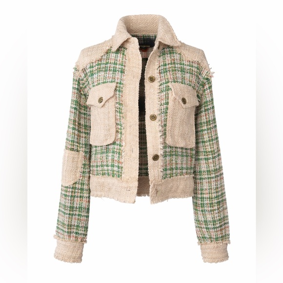 POL Jackets & Blazers - POL Tweed Plaid Jacket | Frayed Trim |‎ Preppy Boutique Style | Size Small